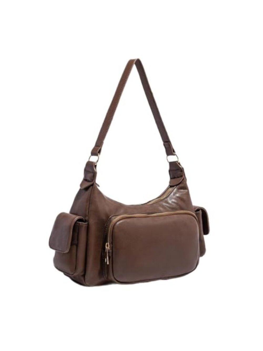 Vintage Faux Leather Hobo Bag Crossbody Shoulder Purse Multi-Pocket